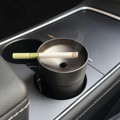 Portable Car Ashtray with Smokeless Lid