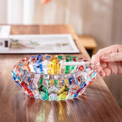Colorful Crystal Glass Decorative Ashtray