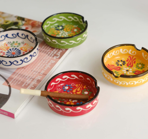 Handmade Decorative Ceramic Ashtray Set - Image 2