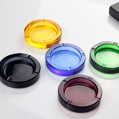 Colored Crystal Glass Ashtray