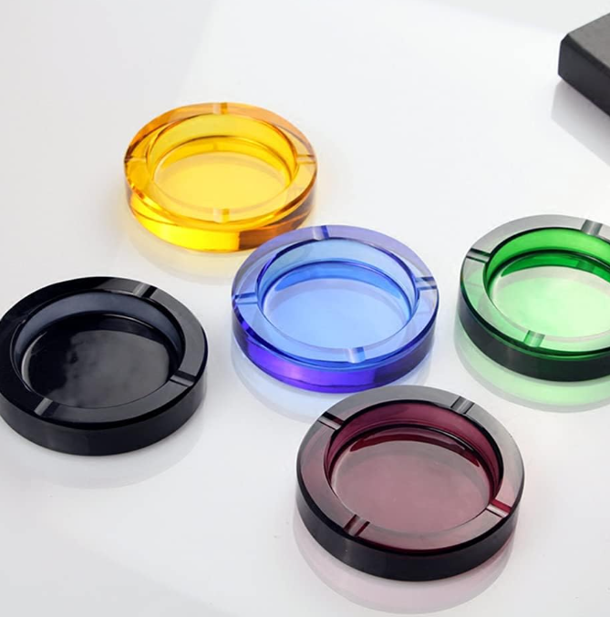 Colored Crystal Glass Ashtray