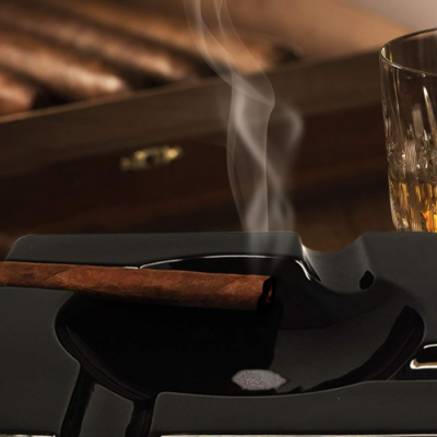 Black Ceramic Decorative Ashtray
