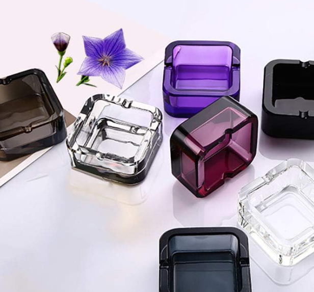 Small Crystal Glass Decorative Ashtray