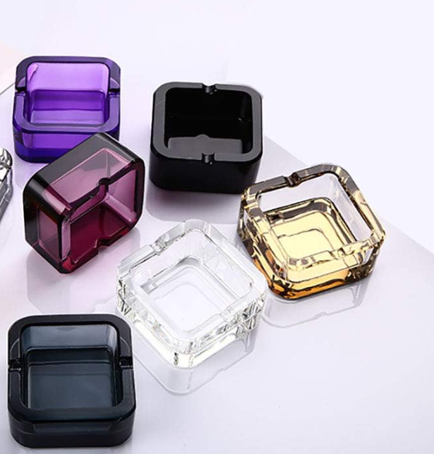 Small Crystal Glass Decorative Ashtray - Image 2