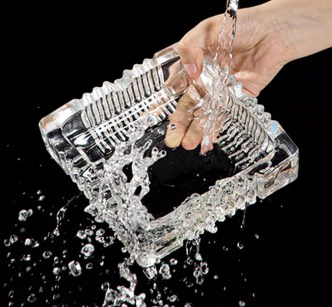 Large Square Glass Cigar Ashtray - Image 2