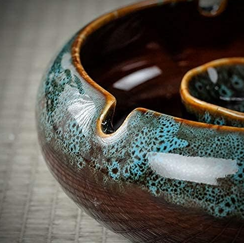 Windproof Ceramic Smoking Ashtray with Lid - Image 2